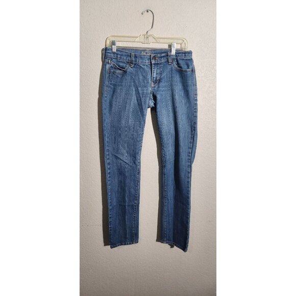 Old Navy Jeans Womens The Diva Size 4 Low-Rise Straight Leg Blue Cotton Blend - Picture 1 of 11